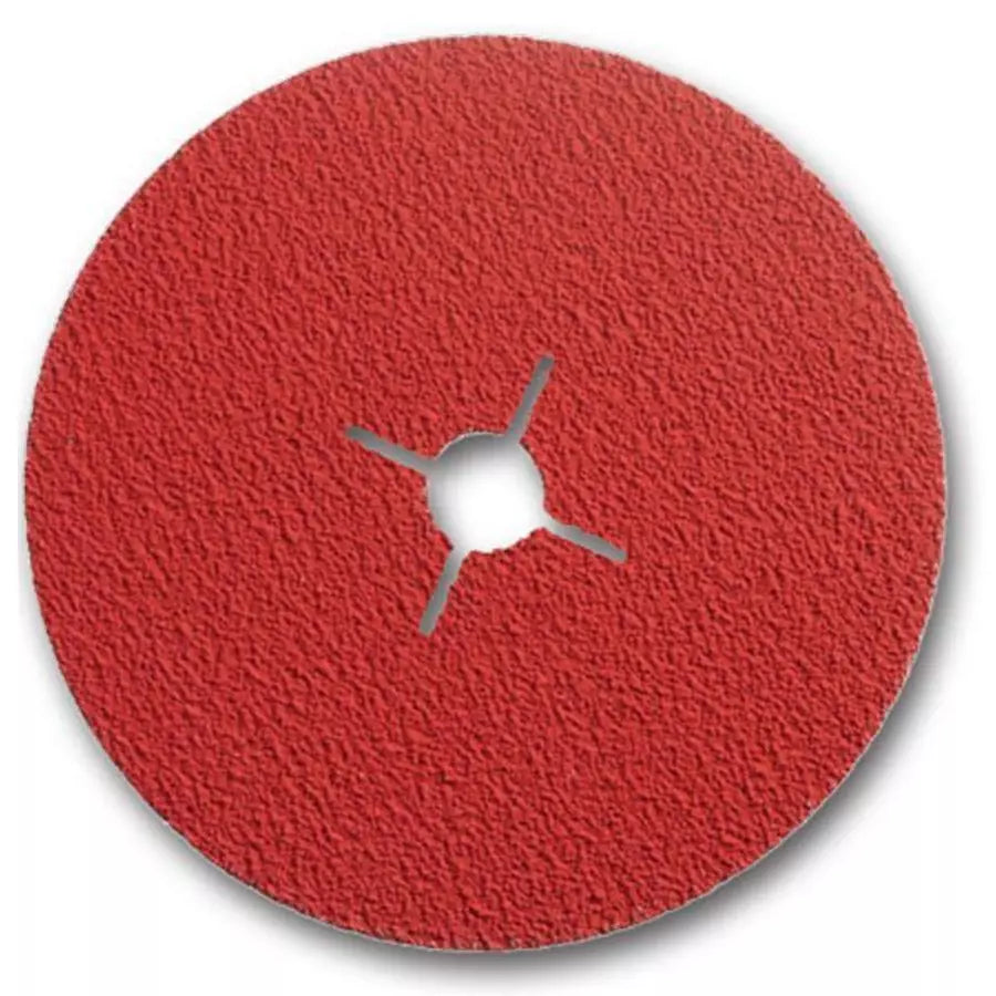 Vulcanised fibre disc, ceramic grain (red)